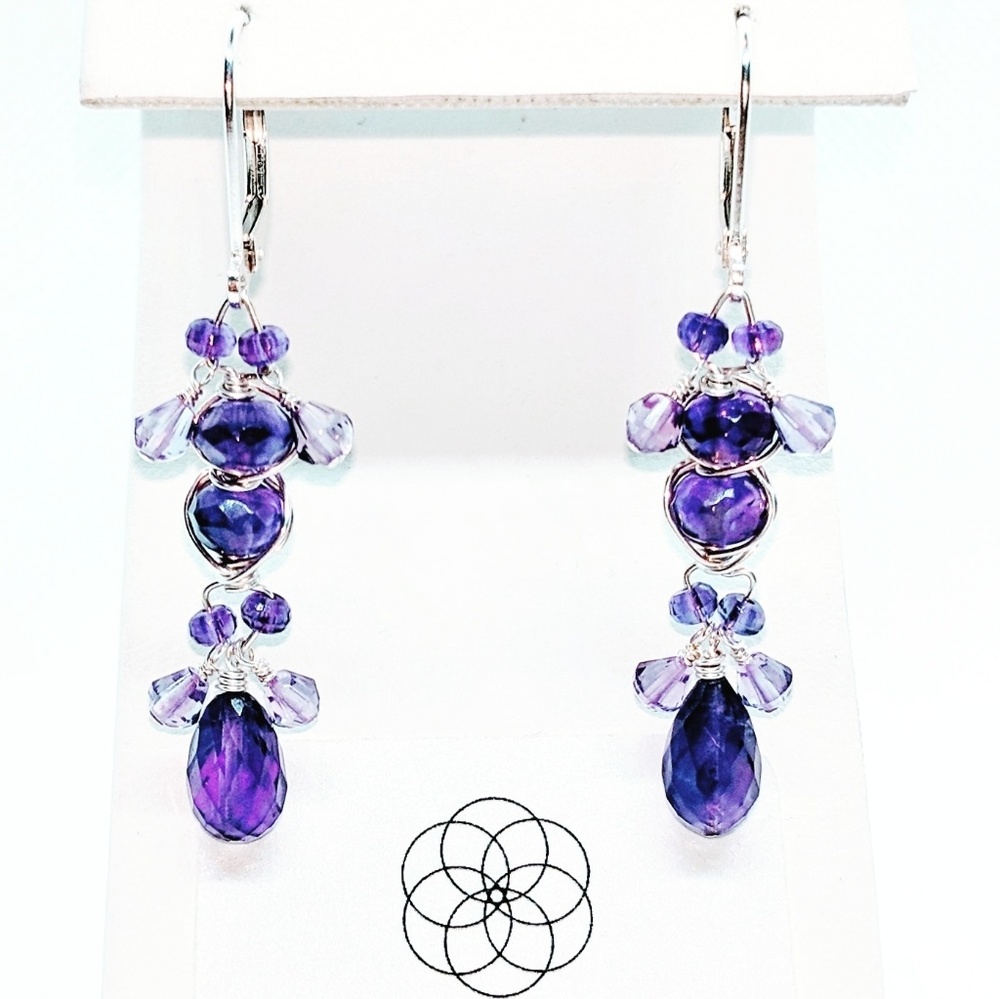 Amethyst and 92.5 Sterling earrings $65